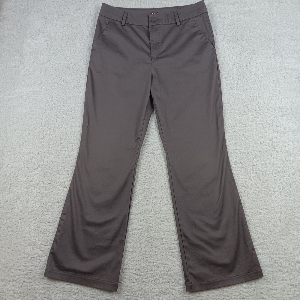 Lee Pant Wrinkle Free Women 10 Medium Gray Stretch Straight Leg 112354598